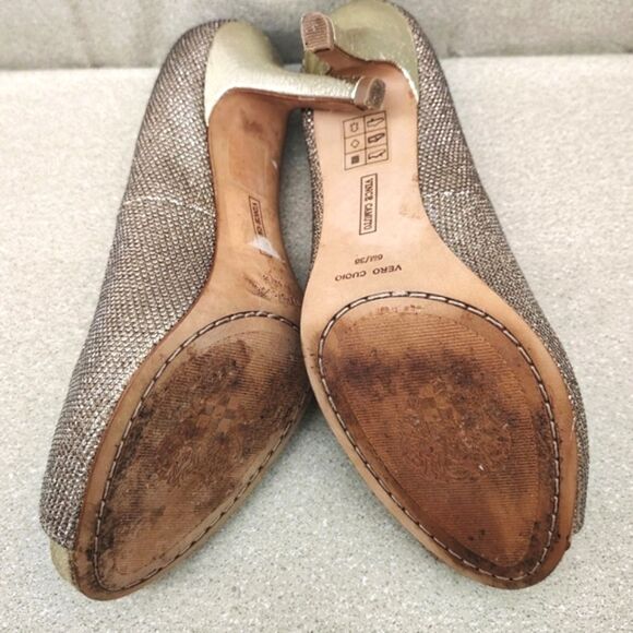 Vince Camuto Silver Grey  Peep-Toe Heels Shoes Formal Party Sz 6 - Picture 15 of 15